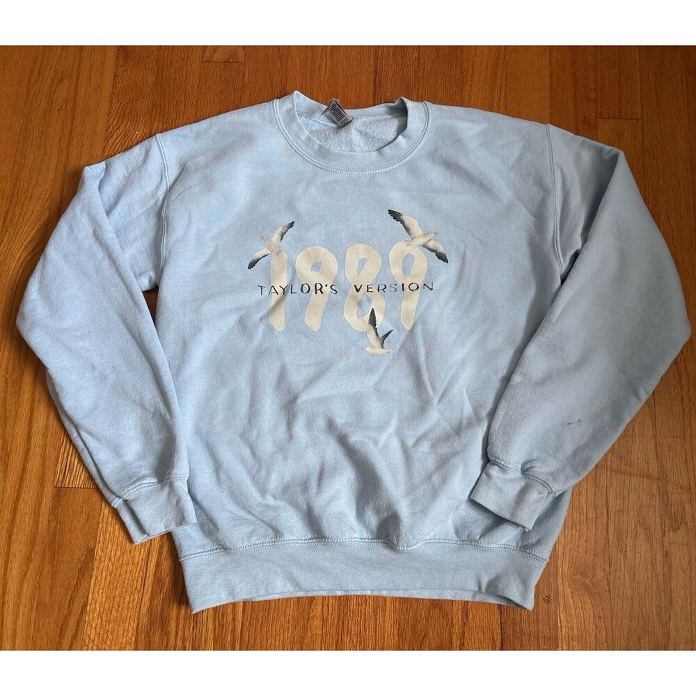Taylor Swift 1989 Crewneck Sweatshirt Blue Seagull Official Merch Size S